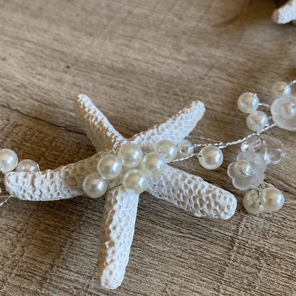Pearl Sea Theme Starfish Hair Headband costume wedding approx 21” long - Picture 4 of 6